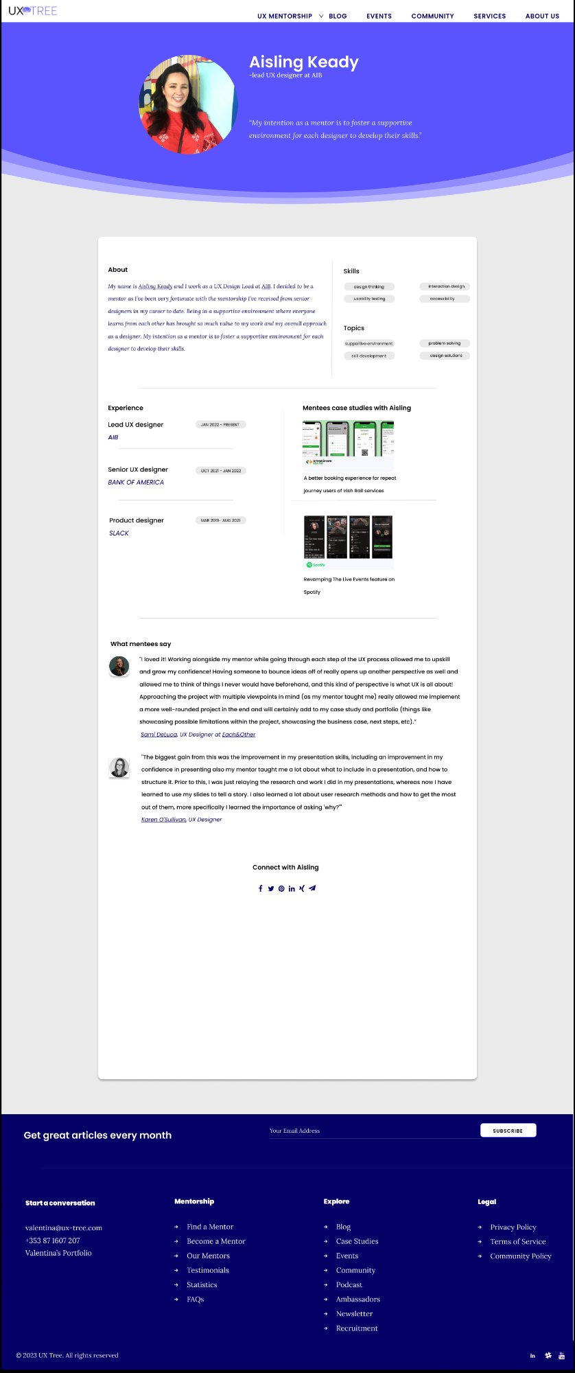 Redesigned Bio Page